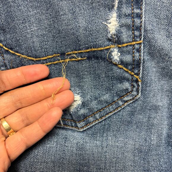 Hollister Jeans 36x32 Ripped Distressed Skater Streetwear Grunge Country Western - Picture 15 of 16